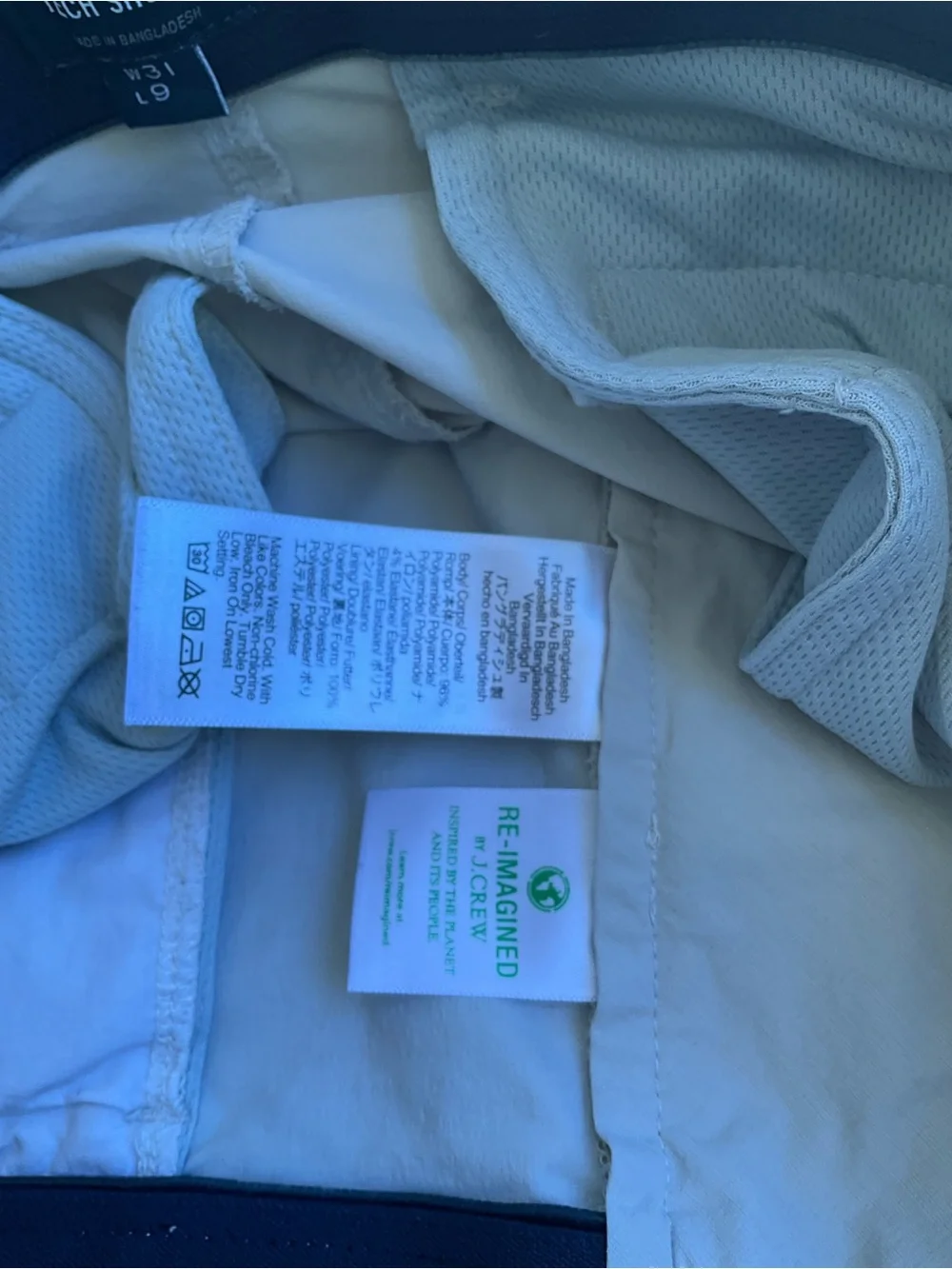 J Crew Tech Shorts Mens Gray Stretch Water Resistant Zip Pocket Light 31 B1755